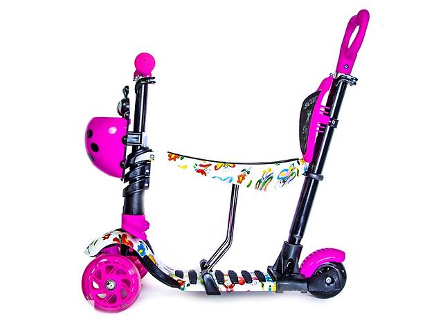 Самокат детский Scooter Божья коровка 5 in 1 Butterfly Розовый (959350826)