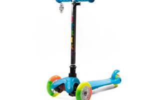 Самокат детский трехколесный iTrike Mini BB 3-013-4-A-BL с светящимися колесами ПУ Синий