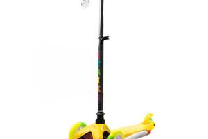 Самокат детский трехколесный iTrike Mini BB 3-013-4-AY с светящимися колесами ПУ Желтый