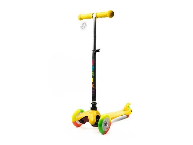 Самокат детский трехколесный iTrike Mini BB 3-013-4-AY с светящимися колесами ПУ Желтый
