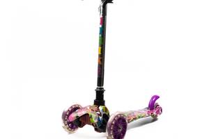 Самокат детский трехколесный iTrike Mini BB 3-013-4-FV руль 60-69 см ПВХ колеса с подсветкой Фиолетовый