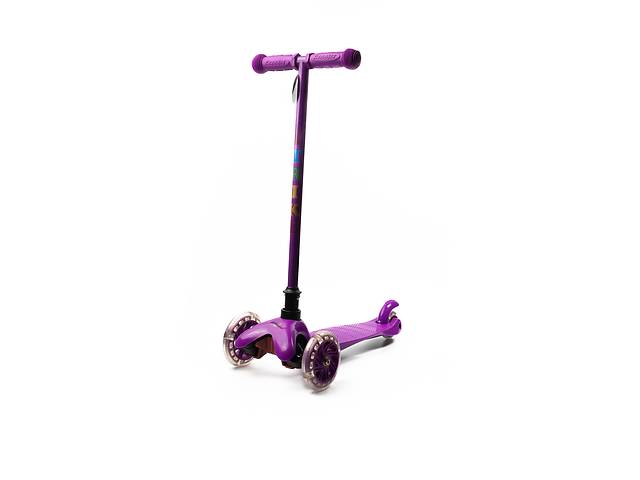 Самокат детский трехколесный iTrike Mini BB 3-013-5-V с светящимися колесами Фиолетовый