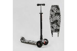 Самокат детский трехколесный с подсветкой Best Scooter MAXI Skulls Muerte S - 12208