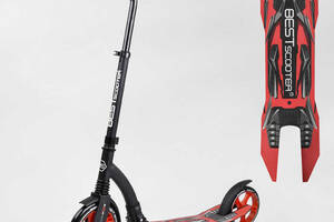 Самокат двухколесный Best Scooter с PU колесами Black/Red (100068)