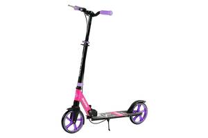 Самокат двухколесный Best Scooter PU колеса 1 амортизатор Black with Pink (147539)