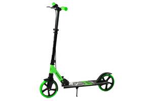 Самокат двухколесный Best Scooter PU колеса 1 амортизатор Black and Green (147565)