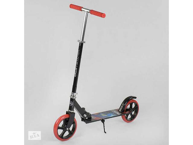 Самокат двухколесный Best Scooter с PU колесами и резиновыми грипсами Black/Red (87726)