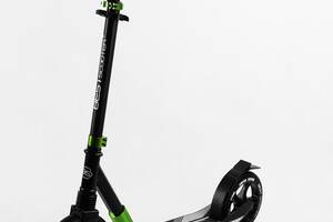 Самокат двухколесный складной амортизатор Best Scooter колеса PU 100 кг Black and green (105427)