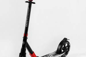 Самокат двухколесный складной амортизатор Best Scooter PU колеса 100 кг Black and red (105585)