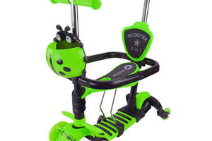 Самокат дитячий 3-х колісний Scooter Children's SC2501(Green) 3в1 колеса що світяться, зелений