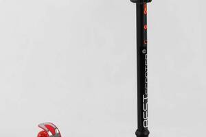 Самокат MAXI 'Best Scooter' 4 колеса PU, СВЕТ, трубка руля алюминиевая Black/Red (102019)