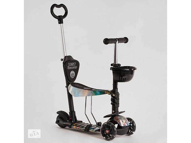 Самокат с подсветкой Best Scooter Абстракция PU колеса 50 кг 5 в 1 Multicolor (116953)