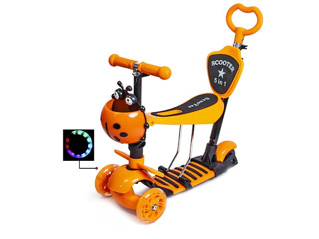 Самокат Scooter 'Божья коровка' 5in1. Orange (многофункциональный)