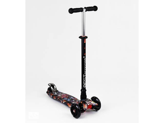 Самокат свет трубка руля алюминиевая Best Scooter MAXI 4 PU колеса 60 кг Multicolor (99642)