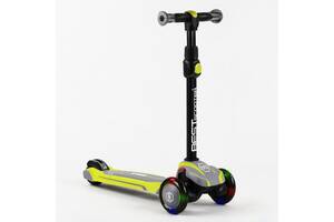 Самокат трехколесный алюминиевый руль Best Scooter MAXI PU колеса со светом 60 кг Green (102925)