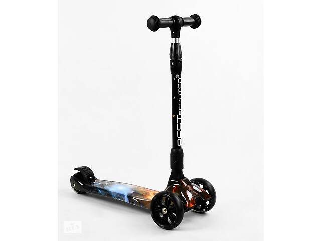 Самокат трехколесный Best Scooter MAXI складной колеса PU со светом Planets 60 кг Разноцветный (105422)