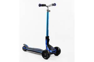 Самокат трехколесный Best Scooter MAXI складной колеса PU со светом 70 кг Black and blue (105879)