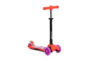 Самокат трехколесный Best Scooter MAXI складной руль с фарой 4 колеса PU со светом Multicolor (111636)