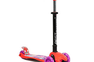 Самокат трехколесный Best Scooter MAXI складной руль с фарой 4 колеса PU со светом Multicolor (111636)