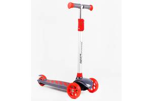 Самокат трехколесный свет деки и колес съёмный руль Best Scooter MAXI 60 кг Red and grey (114443)