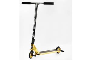 Самокат трюковый алюминиевый диск и дека Best Scooter Kraken HIC-система пеги 100 кг Black and gold (112768)