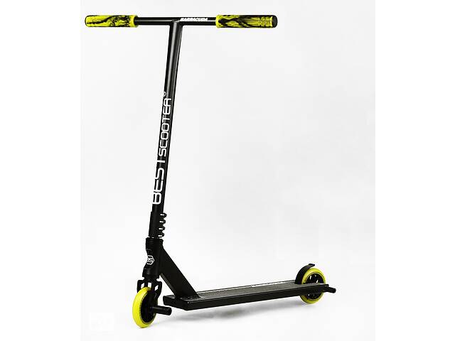 Самокат трюковый Best Scooter Barracuda HIC-система пеги алюминиевый диск и дека 100 кг Black and yellow (112990)