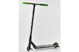 Самокат трюковый Best Scooter 'CRASH' HIC-система, ПЕГИ, алюминиевый диск и дека Black/Green (102313)