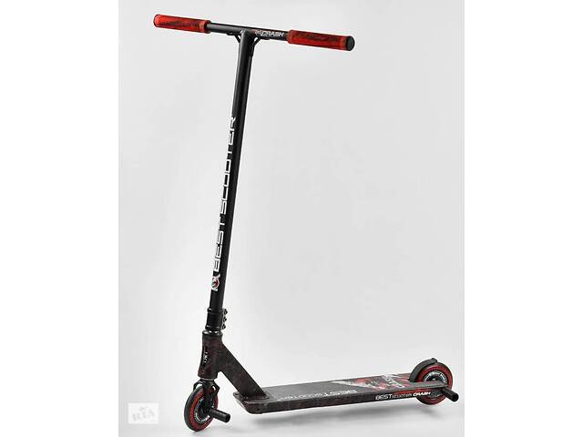 Самокат трюковый Best Scooter 'CRASH' HIC-система, ПЕГИ, алюминиевый диск и дека Black/Red (102311)