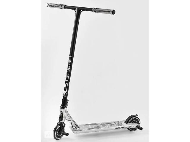 Самокат трюковый Best Scooter 'SIMBIOTE' HIC-система, ПЕГИ, алюминиевый диск и дека Black/Grey (102308)