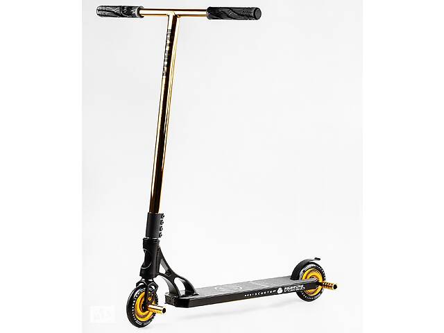 Самокат трюковый пеги алюминиевый диск и дека колёса Best Scooter Portal HIC-система PU Black and gold (114054)