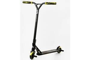 Самокат трюковый пеги алюминиевый диск и дека колёса Best Scooter Reactor HIC-система PU Black and yellow (112771)