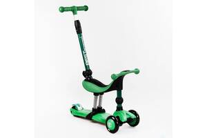 Самокат-велобіг 3 в 1 триколісний Best Scooter колеса PU зі світлом 70 кг Green (104498)