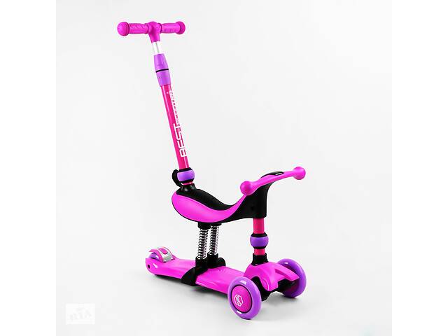 Самокат-велобег трехколесный Best Scooter колеса PU со светом 3 в 1 70 кг Violet (105656)