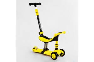 Самокат-велобег трехколесный Best Scooter колеса PU со светом 3 в 1 70 кг Yellow (105637)