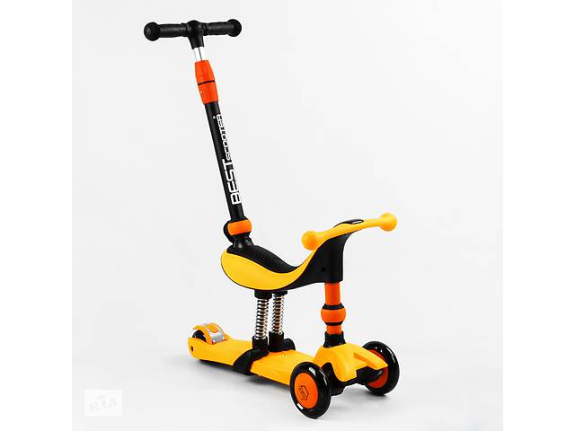 Самокат-велобег трехколесный Best Scooter колеса PU со светом 3 в 1 70 кг Orange (105657)