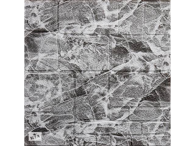 Самоклеящаяся 3D панель камень черно-белый мрамор 700х700х7мм (154) (SW-00000219)