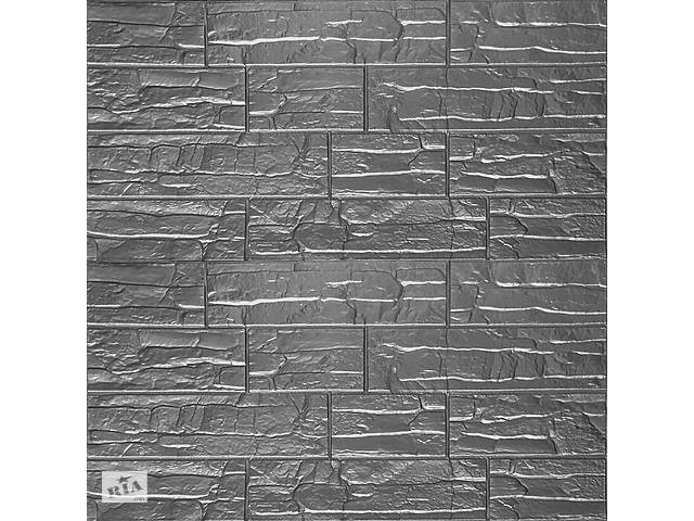 Самоклеящаяся 3D панель серебряный рваный кирпич 700х770х5мм (156) (SW-00000751)