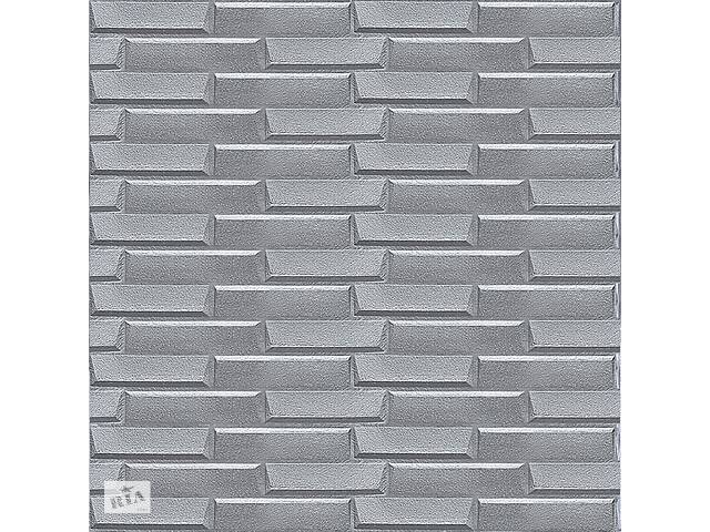 Самоклеющаяся 3D панель кладка серебро 700x770x7мм (34) (SW-00000217)