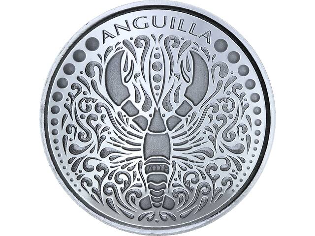 Серебряная монета 1oz Ангилья 2 доллара 2018 Восточные Карибы