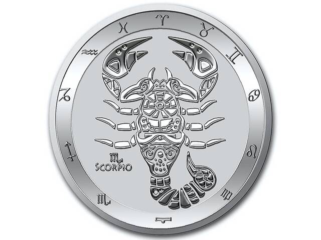 Серебряная монета 1oz Скорпион 5 долларов 2021 Токелау