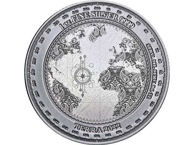 Серебряная монета 1oz Терра 5 долларов 2022 Токелау