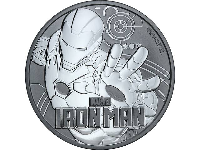 Серебряная монета 1oz Железный Человек 1 доллар 2018 Тувалу