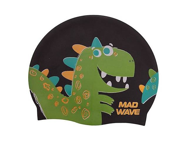 Шапочка для плавания детская Junior Dino M057916 Mad Wave Черный (60444163)