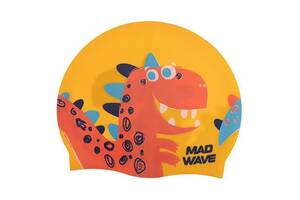 Шапочка для плавания детская Junior Dino M057916 Mad Wave Желтый (60444163)