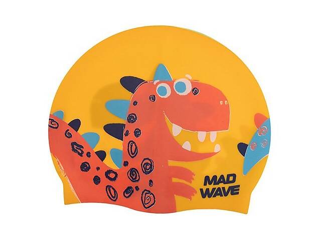 Шапочка для плавания детская Junior Dino M057916 Mad Wave Желтый (60444163)