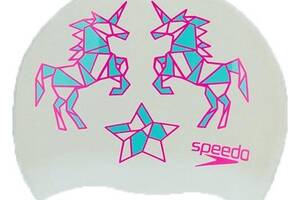 Шапочка для плавания детская Slogan Print Speedo Бело-розовый (60443008)