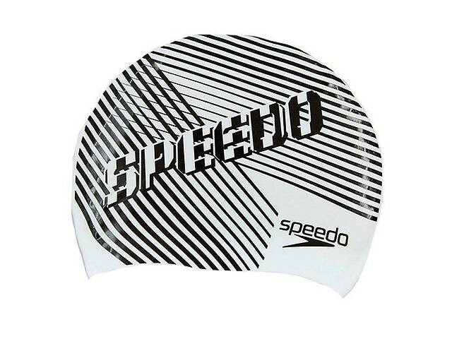Шапочка для плавания детская Slogan Print Speedo Черно-белый (60443008)