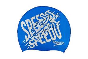 Шапочка для плавания Slogan Print Speedo Сине-серый (60443005)