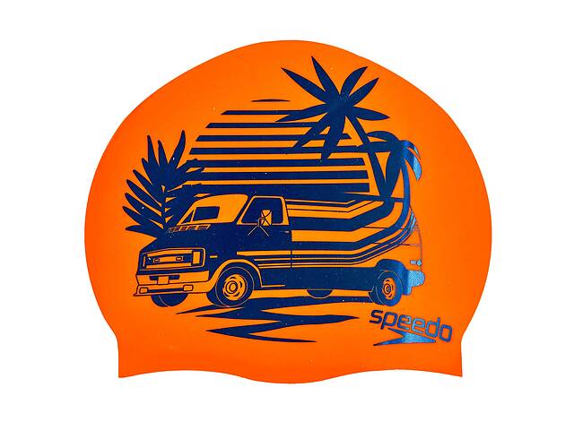 Шапочка для плавания SPEEDO SLOGAN PRINT 808385C859 Оранжевый-синий