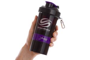 Шейкер 3-х камерный для спортивного питания SMART SHAKER SIGN JAY CUTLER 6020027 Черный-фиолетовый